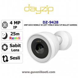Dayzip DZ-9428 4mp Gece Renkli ve Çift Yönlü Sesli Ip Bullet Kamera